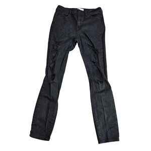 Kendall +‎ Kylie Skinny Jeans Womens 28 Black Wash Mid Rise Distressed Stretch